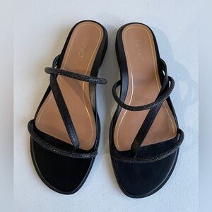 Vionic Women's Sandals Black Leather and Beaded Straps Sz 10
